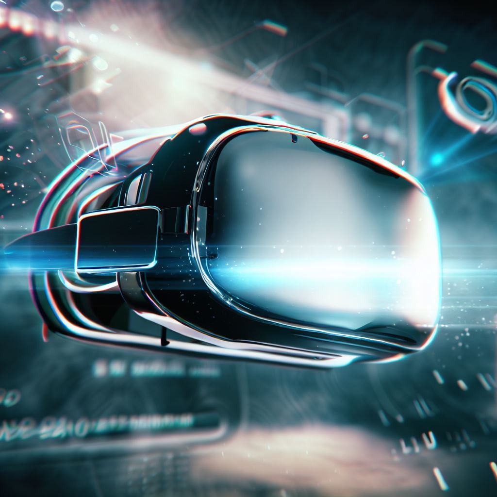 This hero image depicts a futuristic, sleek VR headset floating in mid-air with a digital interface projected around it. The background is a blend of virtual and real-world elements, symbolizing the fusion of technology and reality. The image exudes a sense of innovation and progress. It conveys the idea that the future of VR is all about clear, high-definition experiences. The hero image is designed to spark curiosity and anticipation for what's to come in the world of VR.