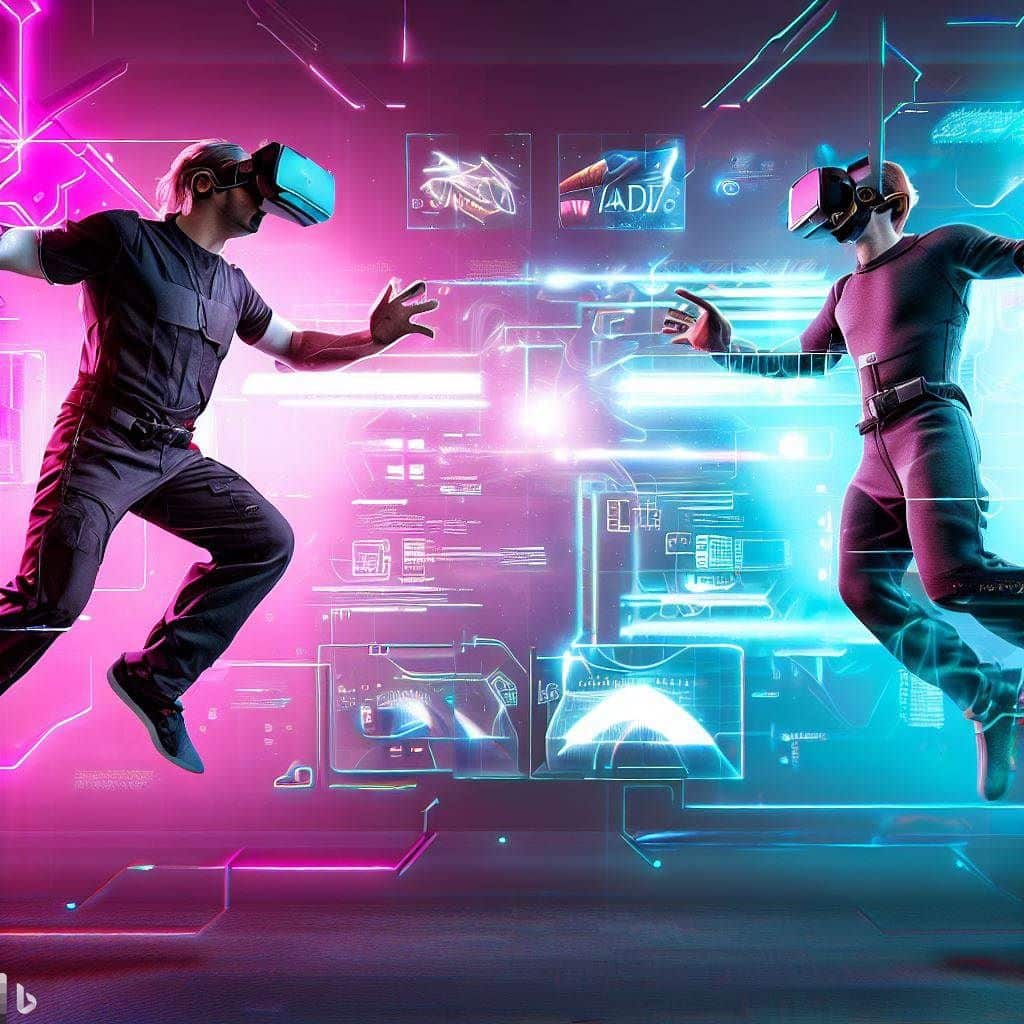 Create a dynamic hero image with the HP Reverb G2 and Vive Pro 2 suspended in mid-air, facing each other as if in a VR duel. Between them, display graphical representations of their key specifications like resolution, refresh rate, and tracking technology. Add a futuristic, neon-lit backdrop to emphasize the high-tech nature of the devices and the competitive comparison.

These hero image ideas should visually capture the essence of your content, making it engaging and informative for your readers.